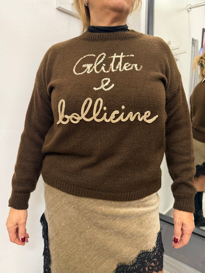 Maglioncino Glitter e Bollicine Marrone