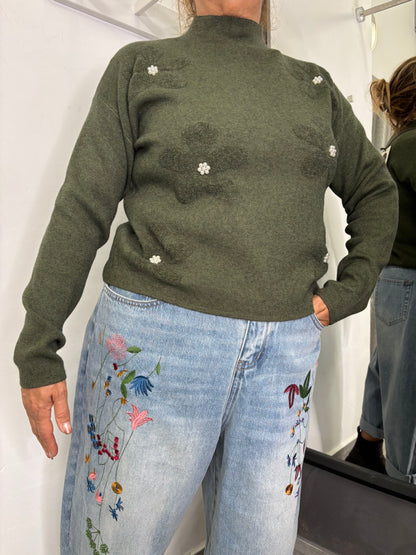 Maglione Perla Verde Militare