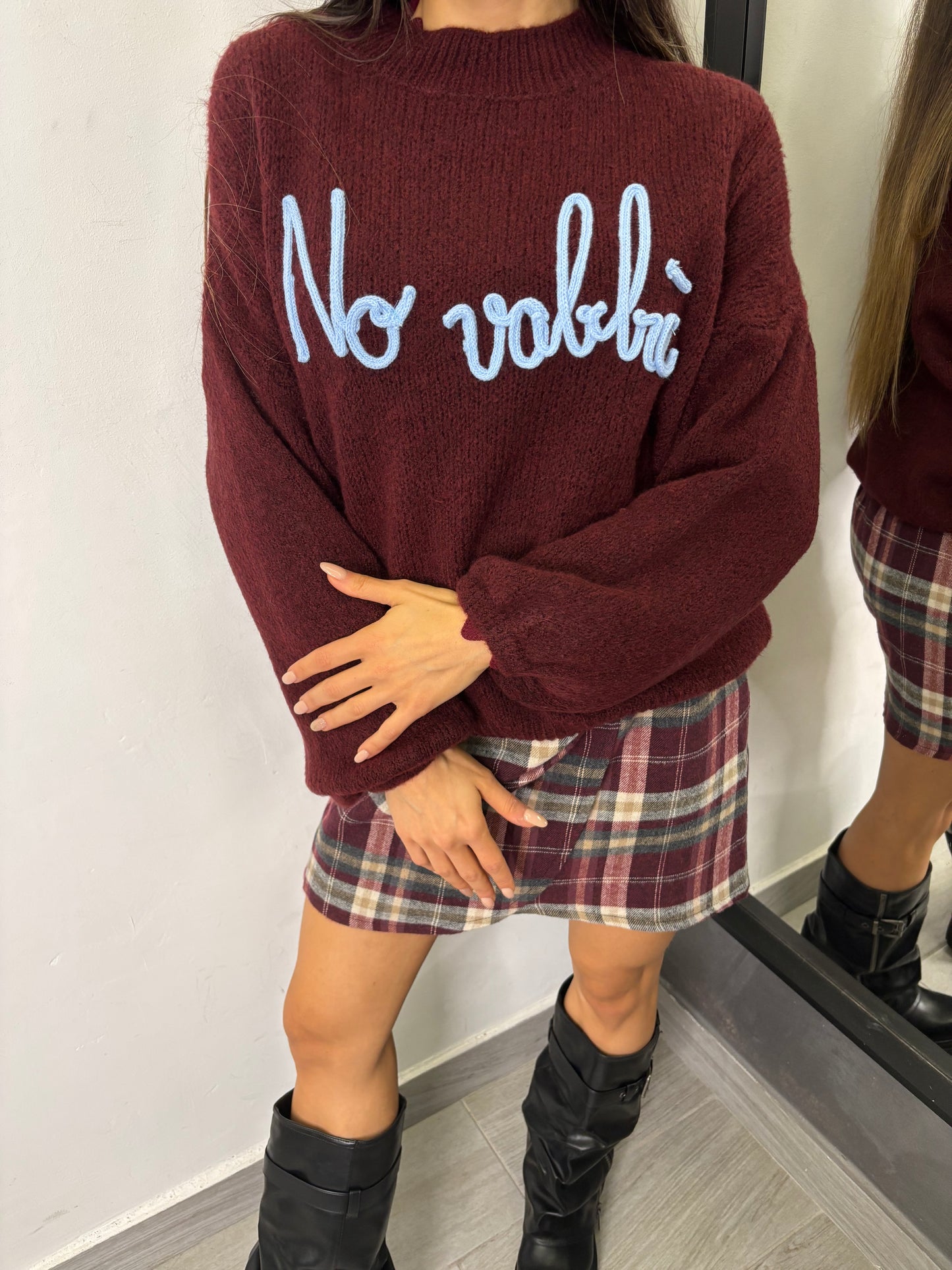 Maglione No Vabbè Bordeaux