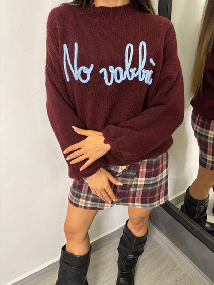 Maglione No Vabbè Bordeaux