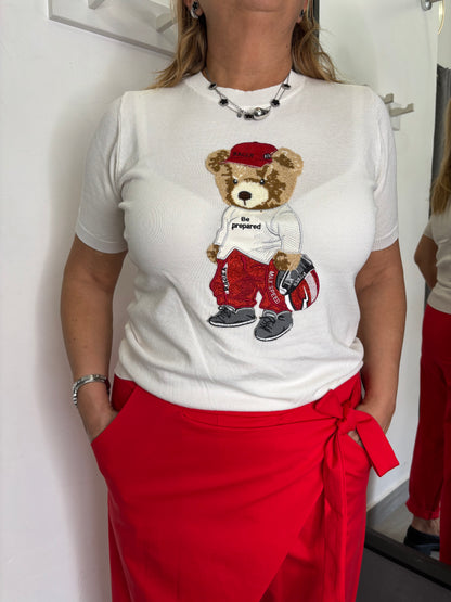 Maglioncino Teddy Basket Bianco