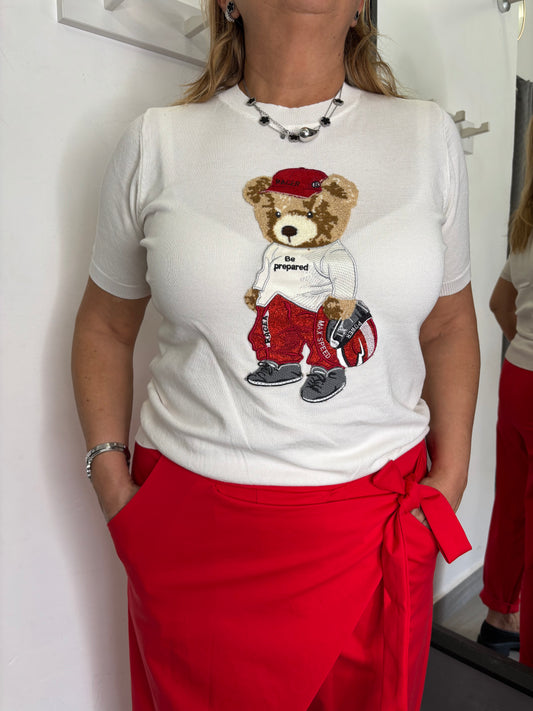 Maglioncino Teddy Basket Bianco