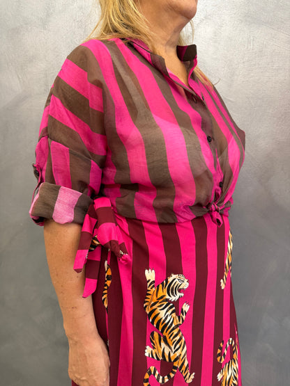 Camicia Righe Fucxia