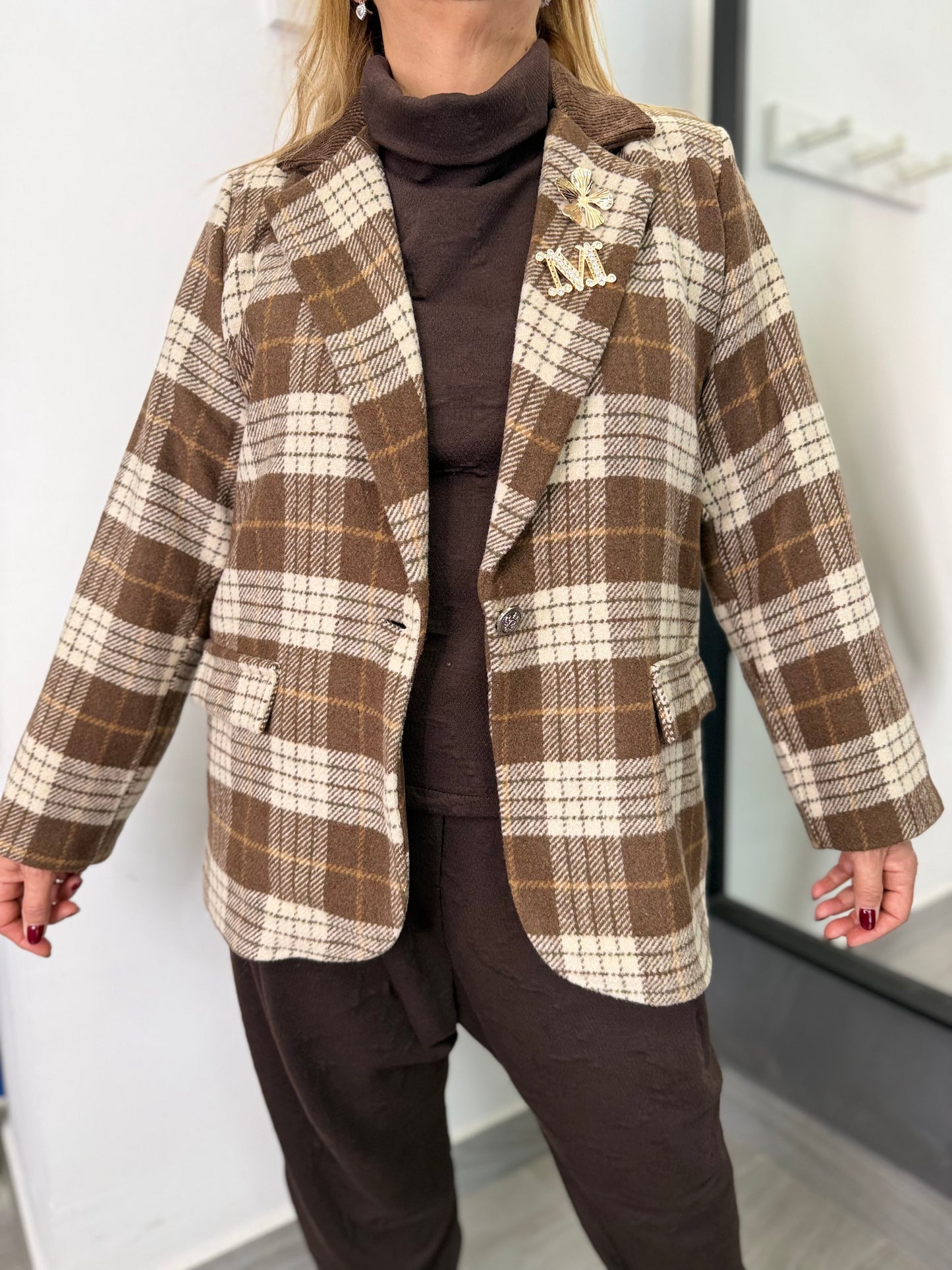 Giacca Quadri Marrone