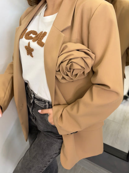 Giacca Vicolo Con Rosa Camel