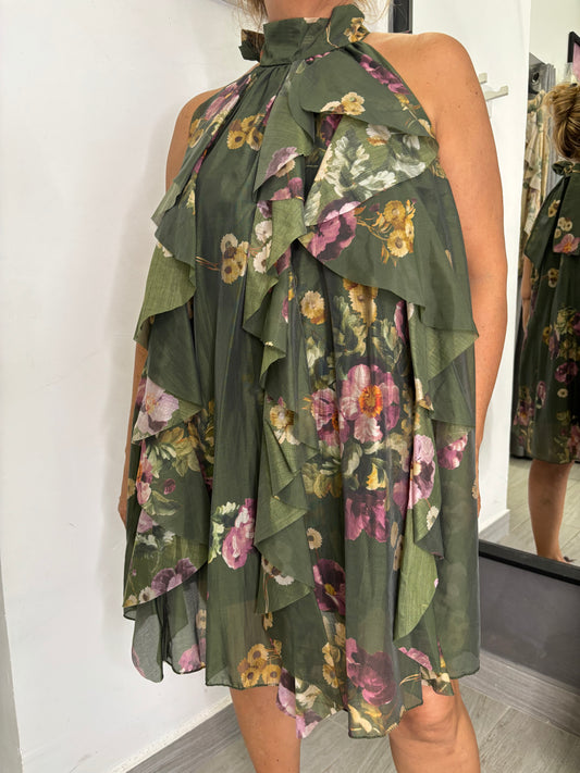 Abito Dea Fiori Verde