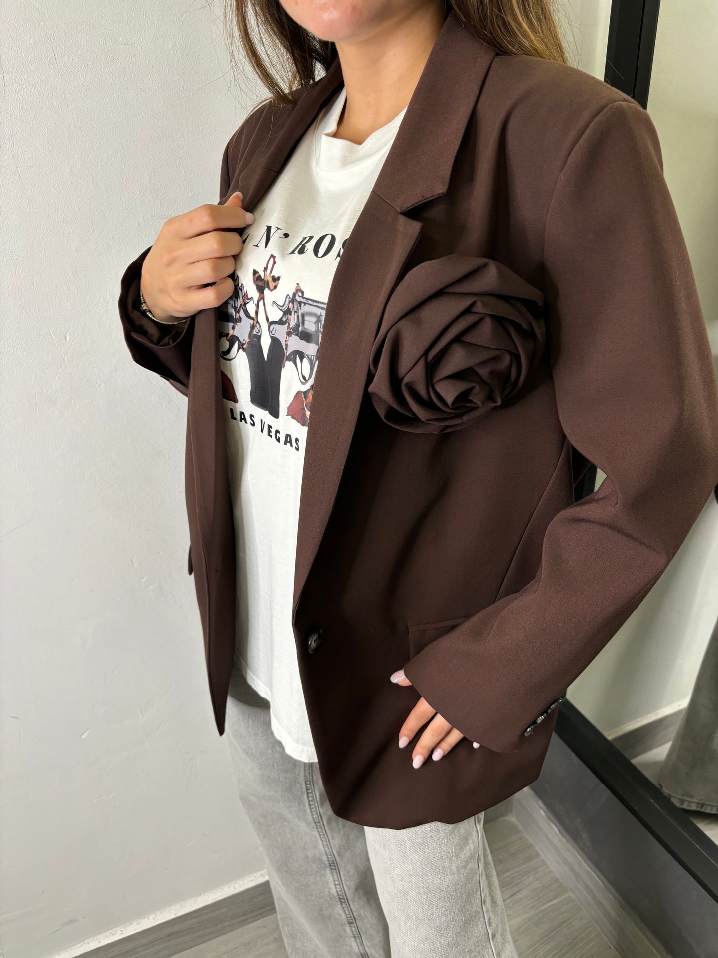 Giacca Vicolo Con Rosa Cioccolato