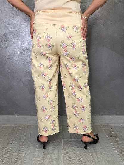 Pantalone Fiori Giallo