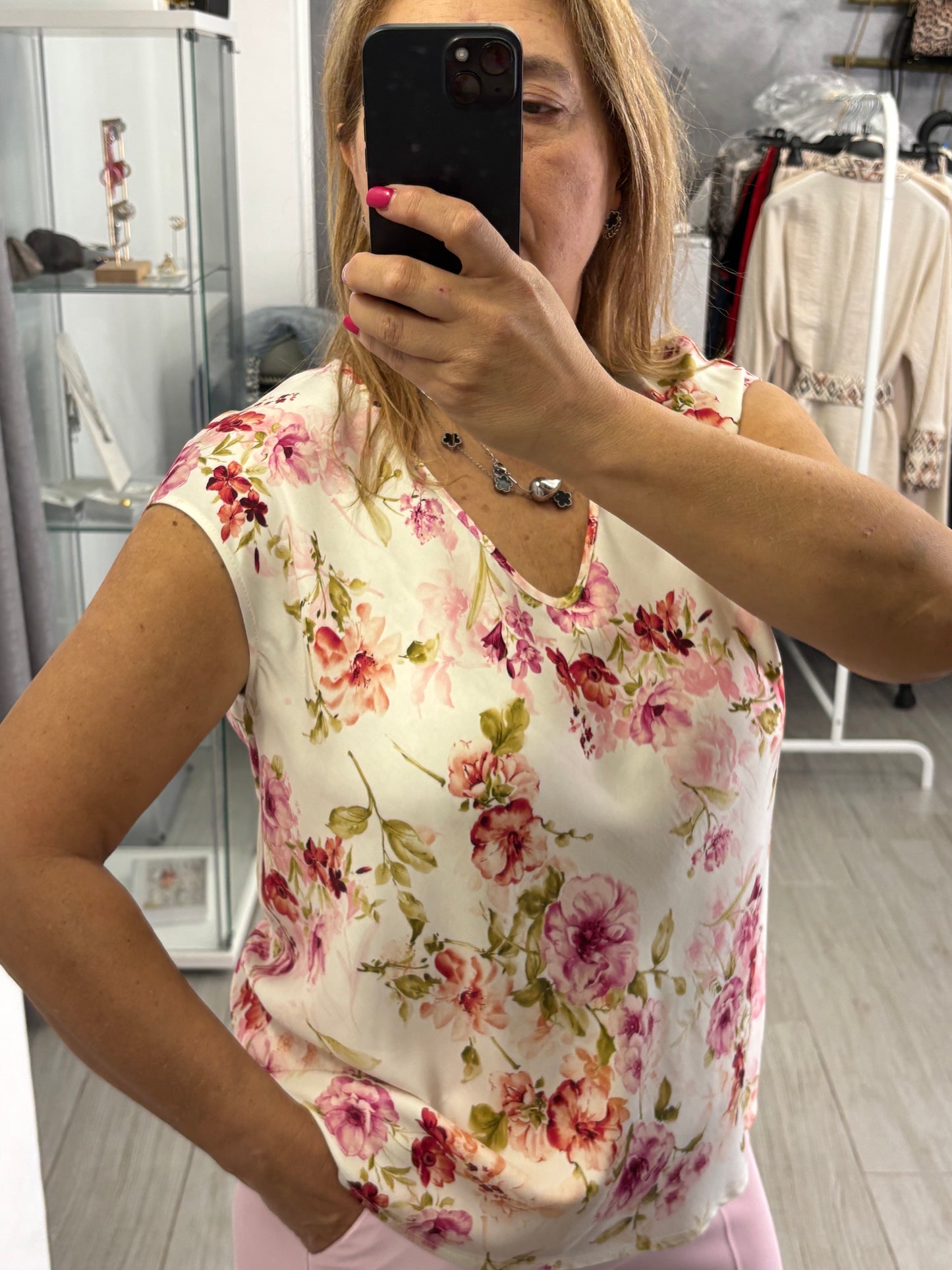 Camicia Panna/Rosa Imperial