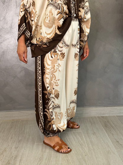 Pantalone Nives Fantasia Marrone