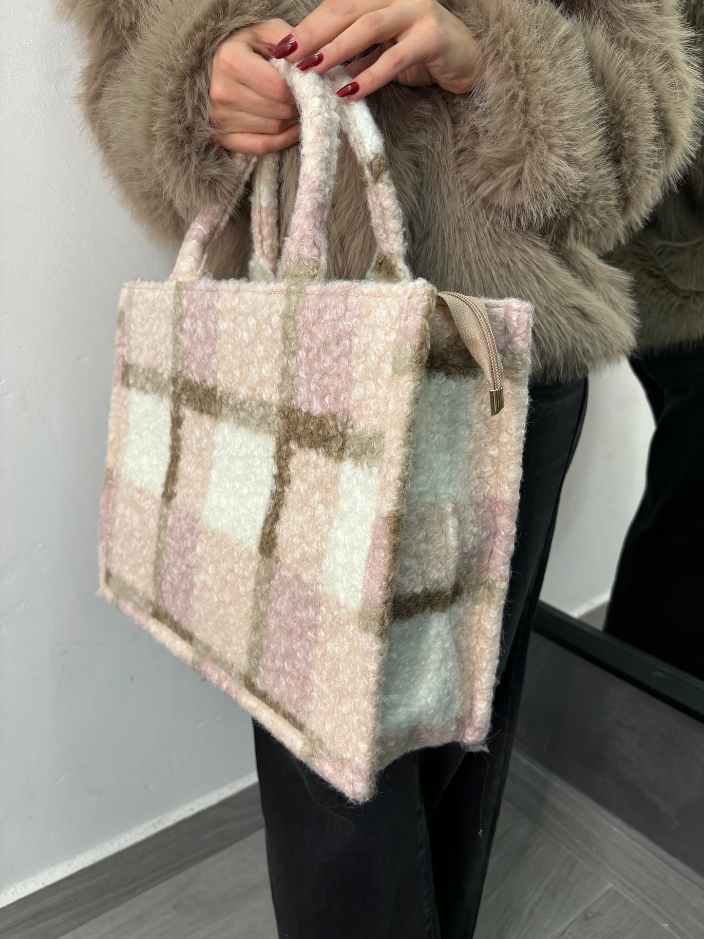 Borsa Bucle’ Rosa/Burro