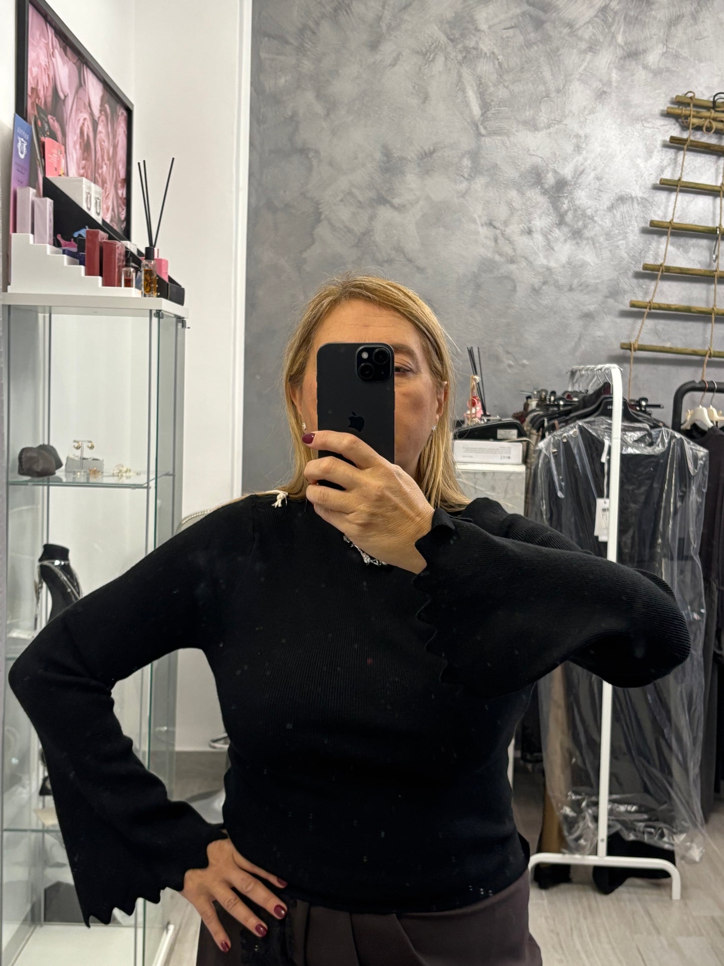 Maglietta Smerlata Nera