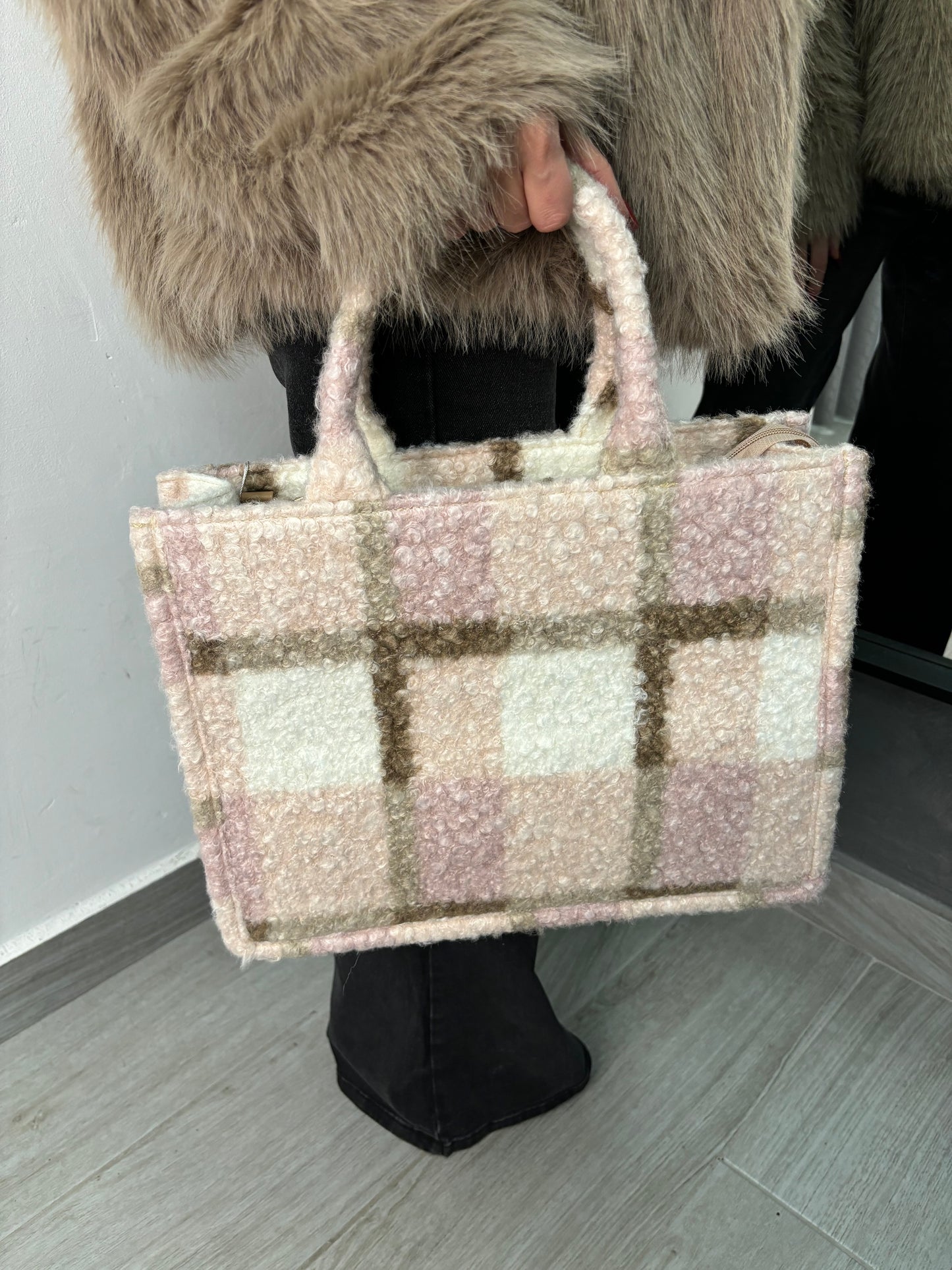 Borsa Bucle’ Rosa/Burro