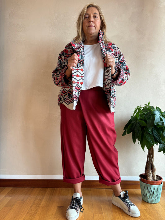 Pantalone Wendy Lena bordeaux