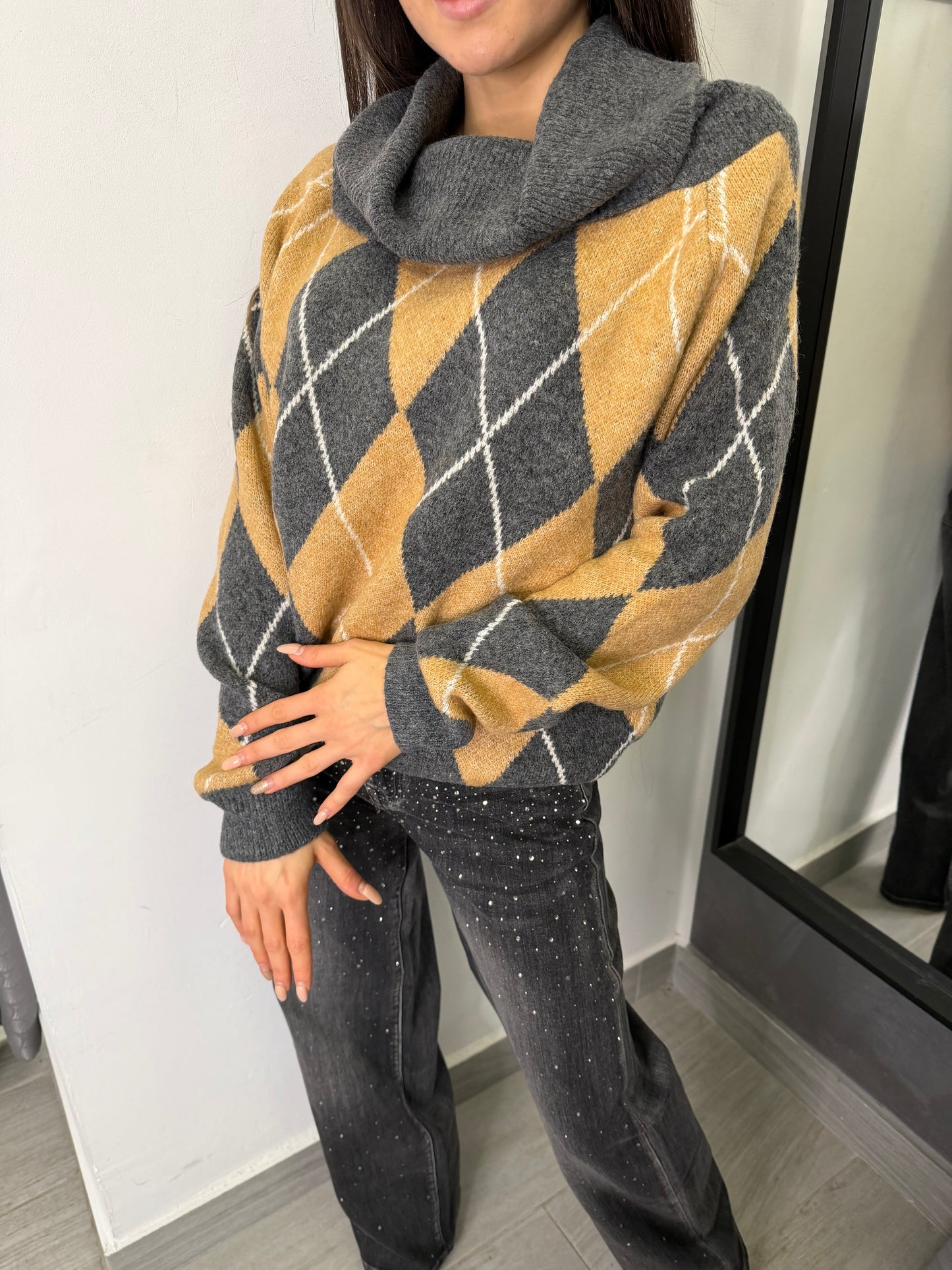 Maglione Rombi Grigio