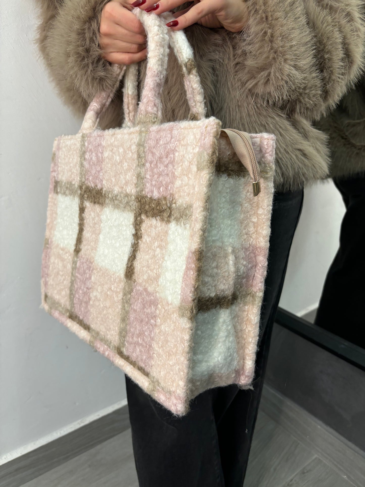 Borsa Bucle’ Rosa/Burro