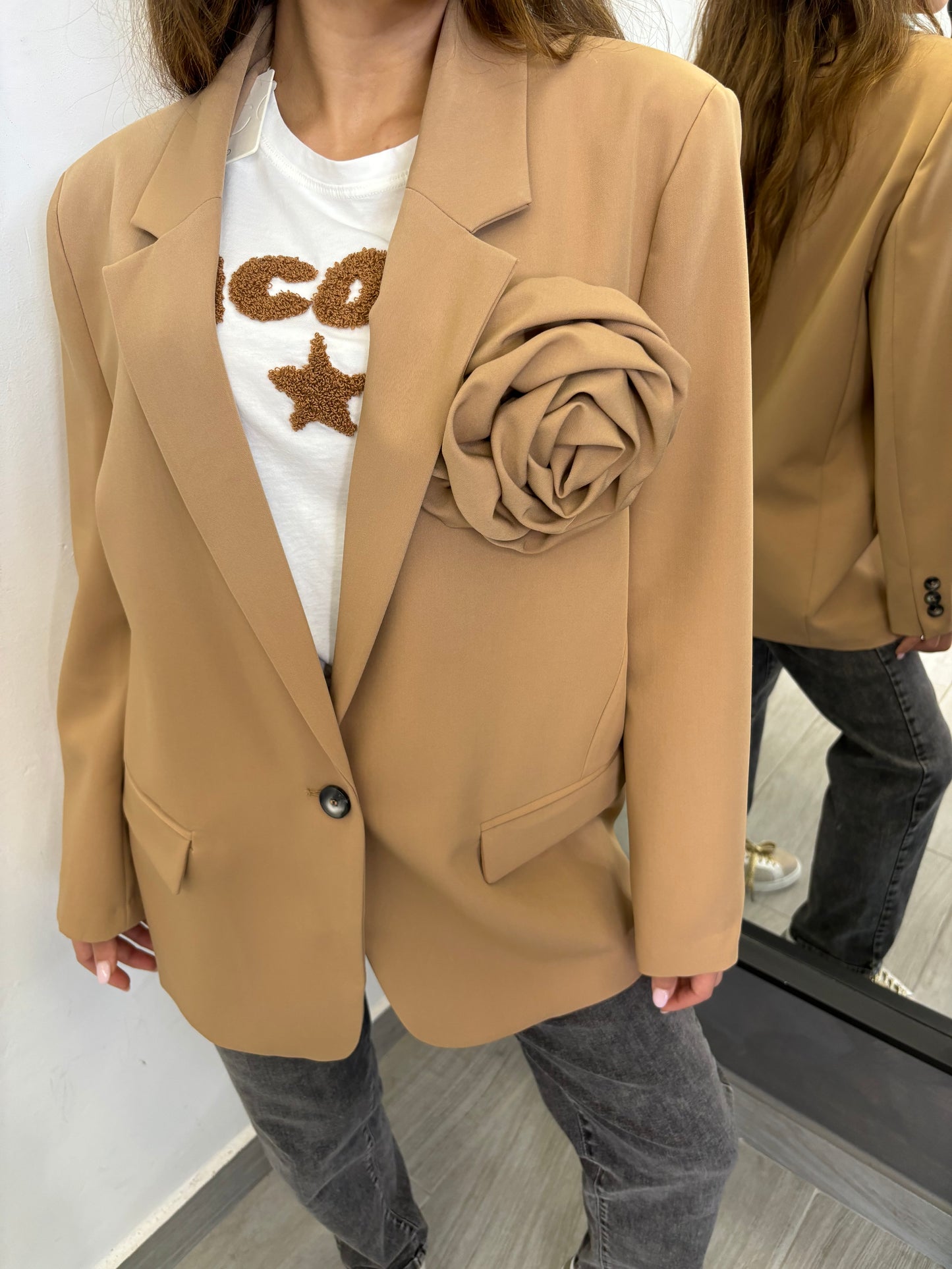 Giacca Vicolo Con Rosa Camel