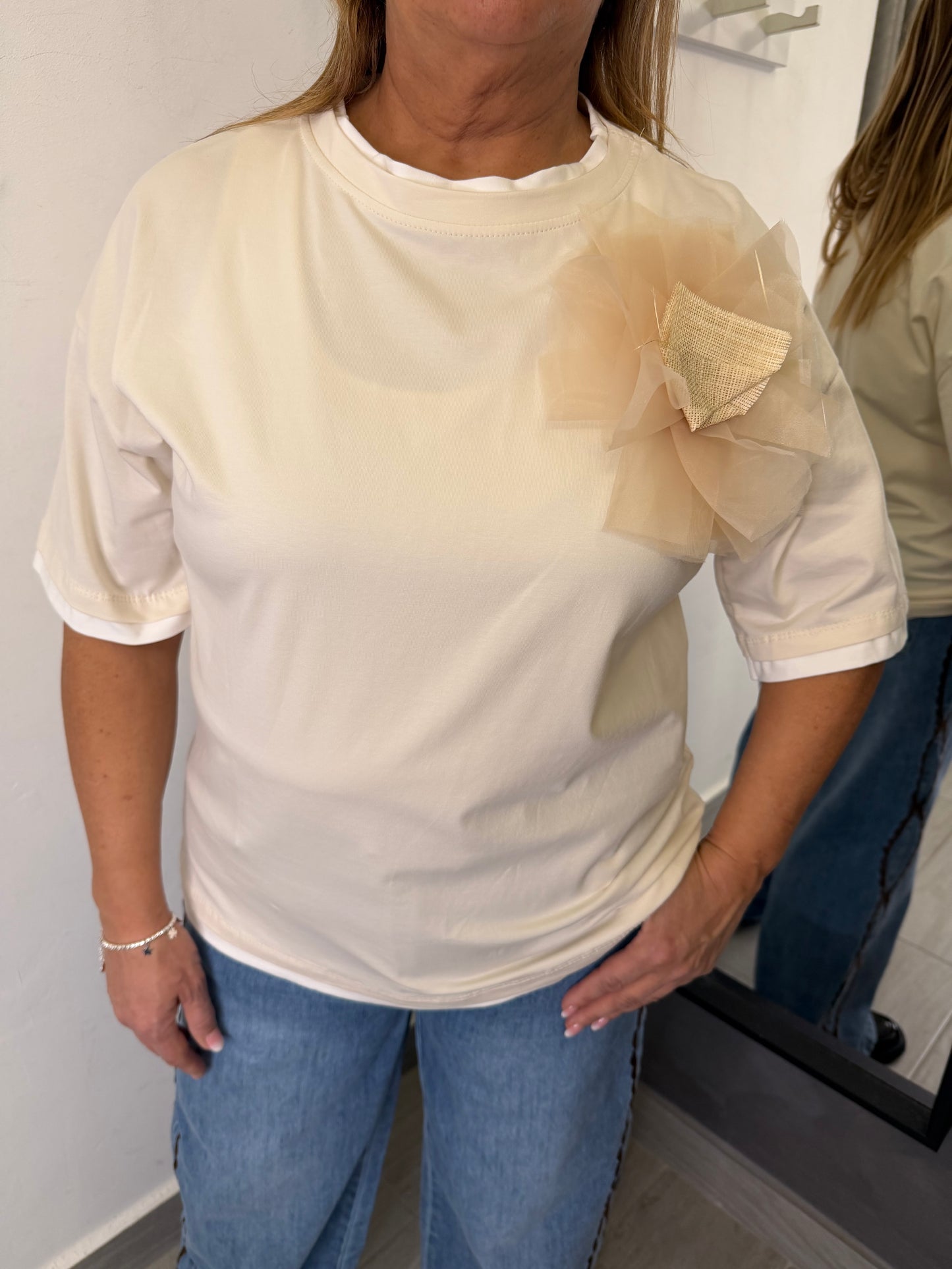 T-shirt Fiore in Tulle