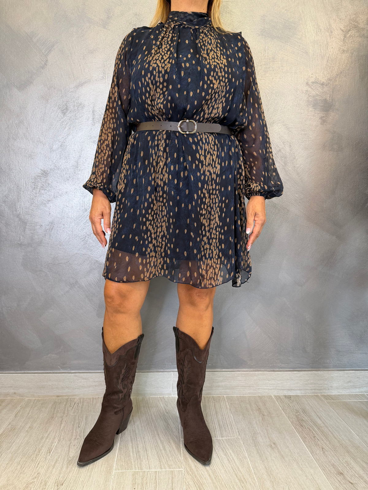 Abito Elodie Blu Notte/Beige