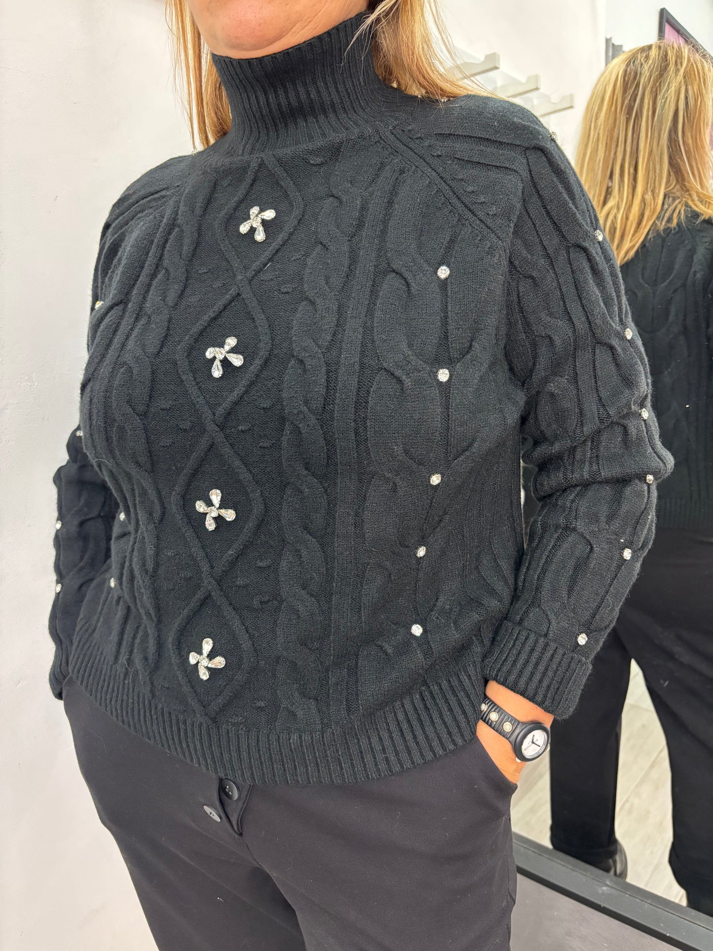 Maglione Fiore Nero