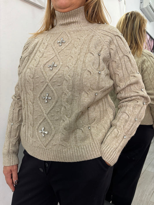 Maglione Fiore Beige