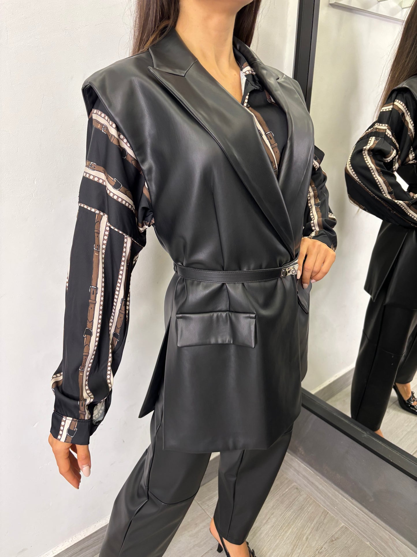 Gilet Ecopelle Nero Imperial