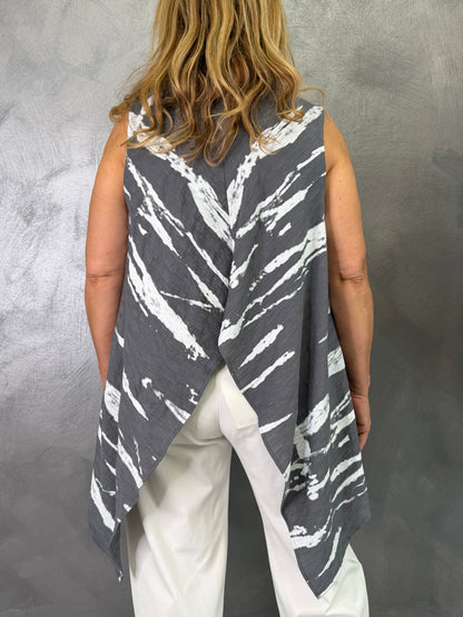 Top Wendy Onda Grigio/Bianco
