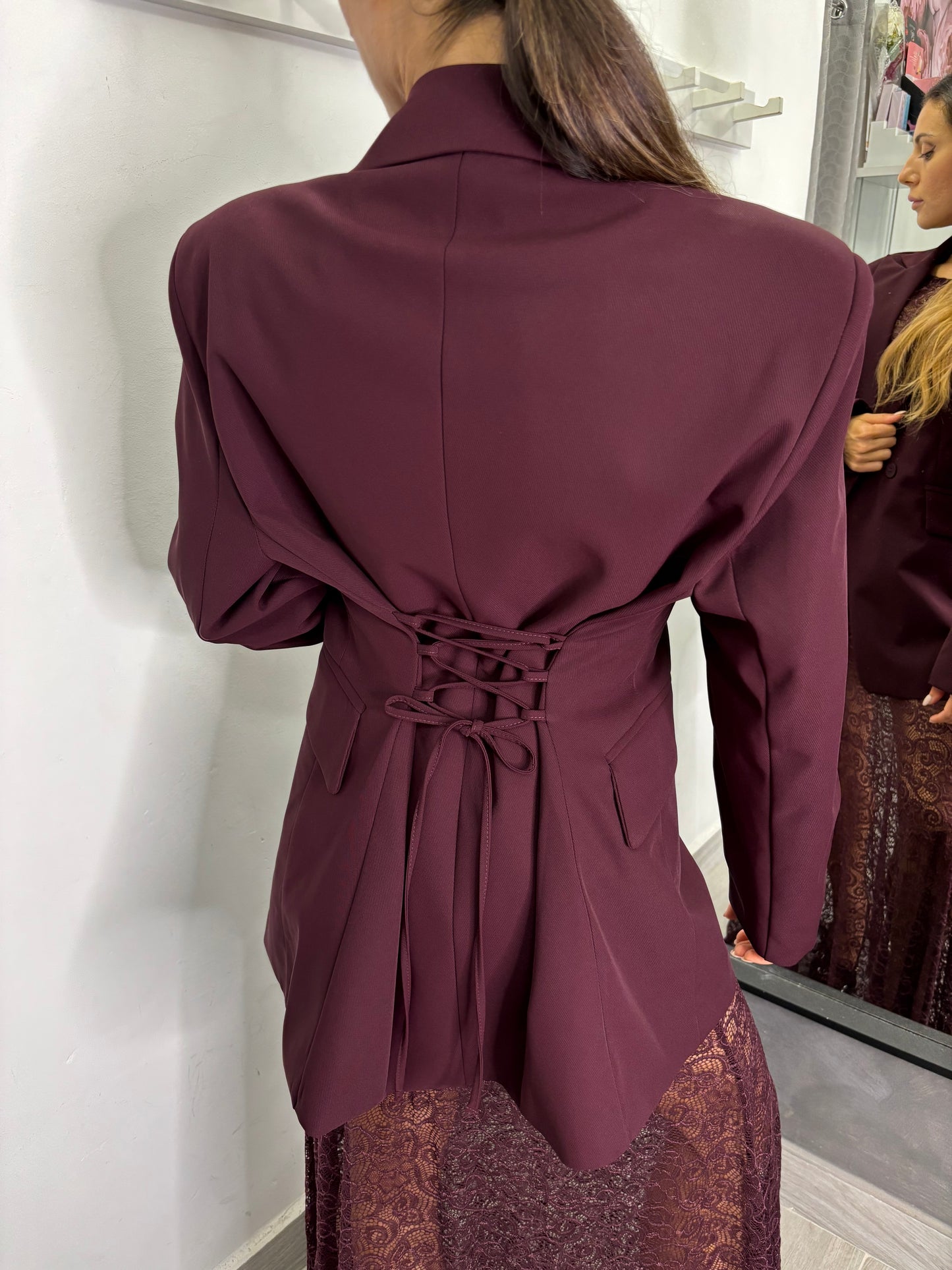 Giacca intrecciata Burgundi Lumina
