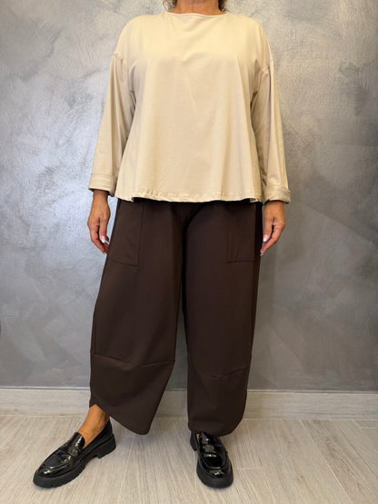 Pantalone Aléa Uni Cledy Marrone