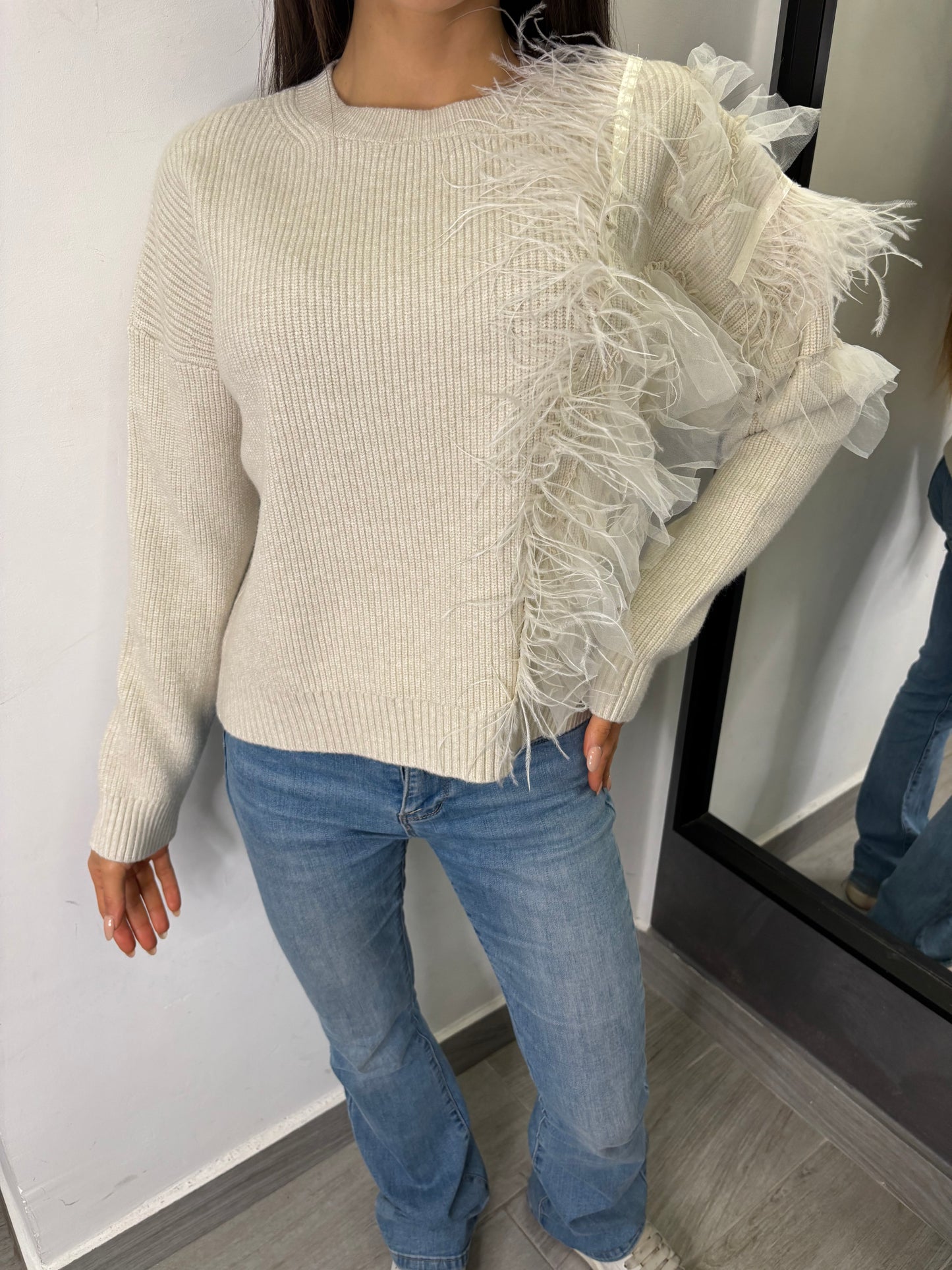 Maglione Tulle Burro