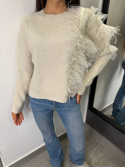 Maglione Tulle Burro