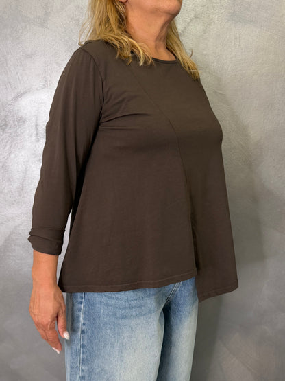 T-Shirt Wendy Spacco Davanti Marrone