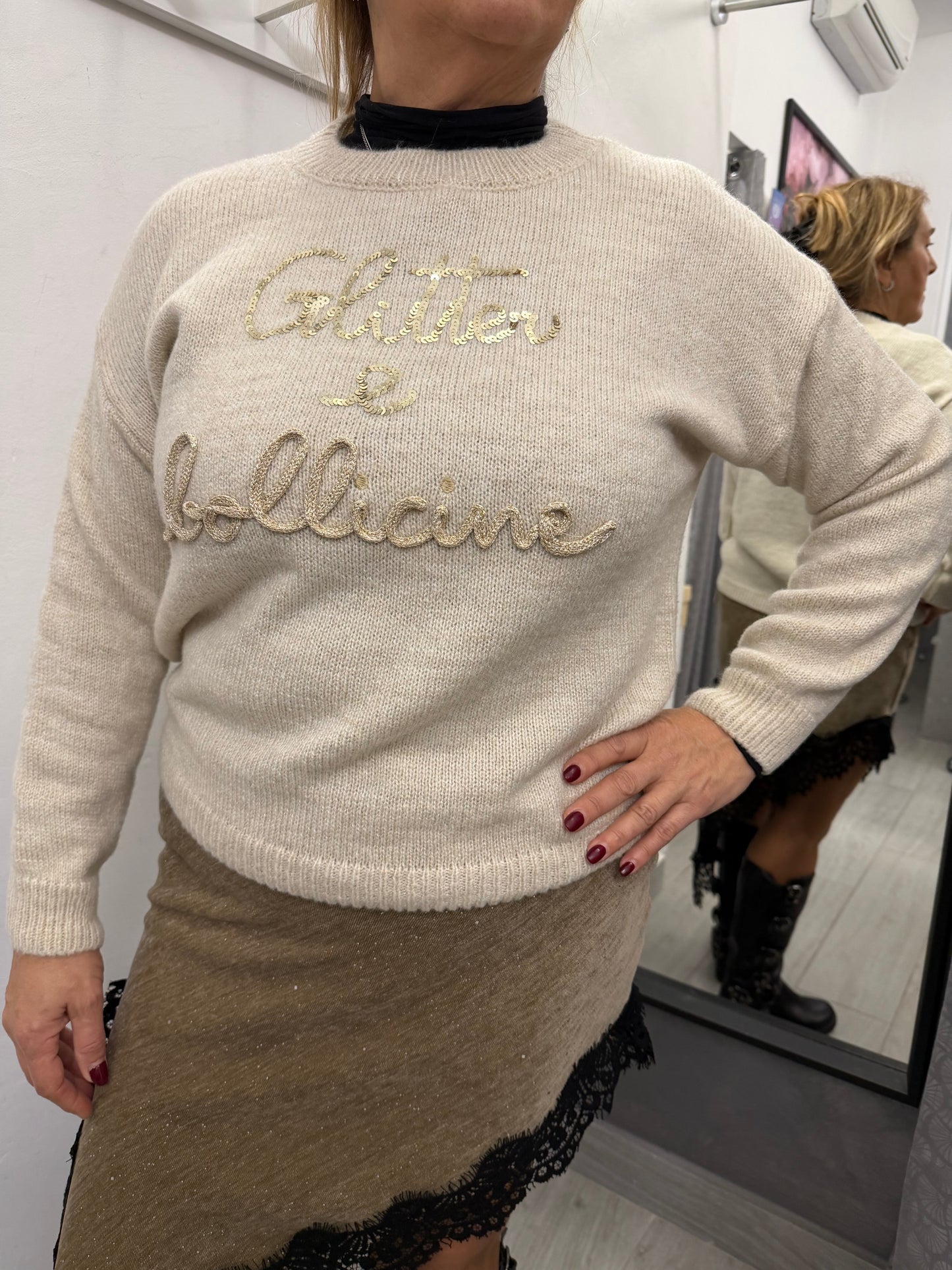 Maglioncino Glitter e Bollicine Burro