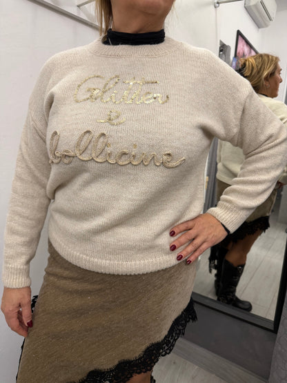 Maglioncino Glitter e Bollicine Burro