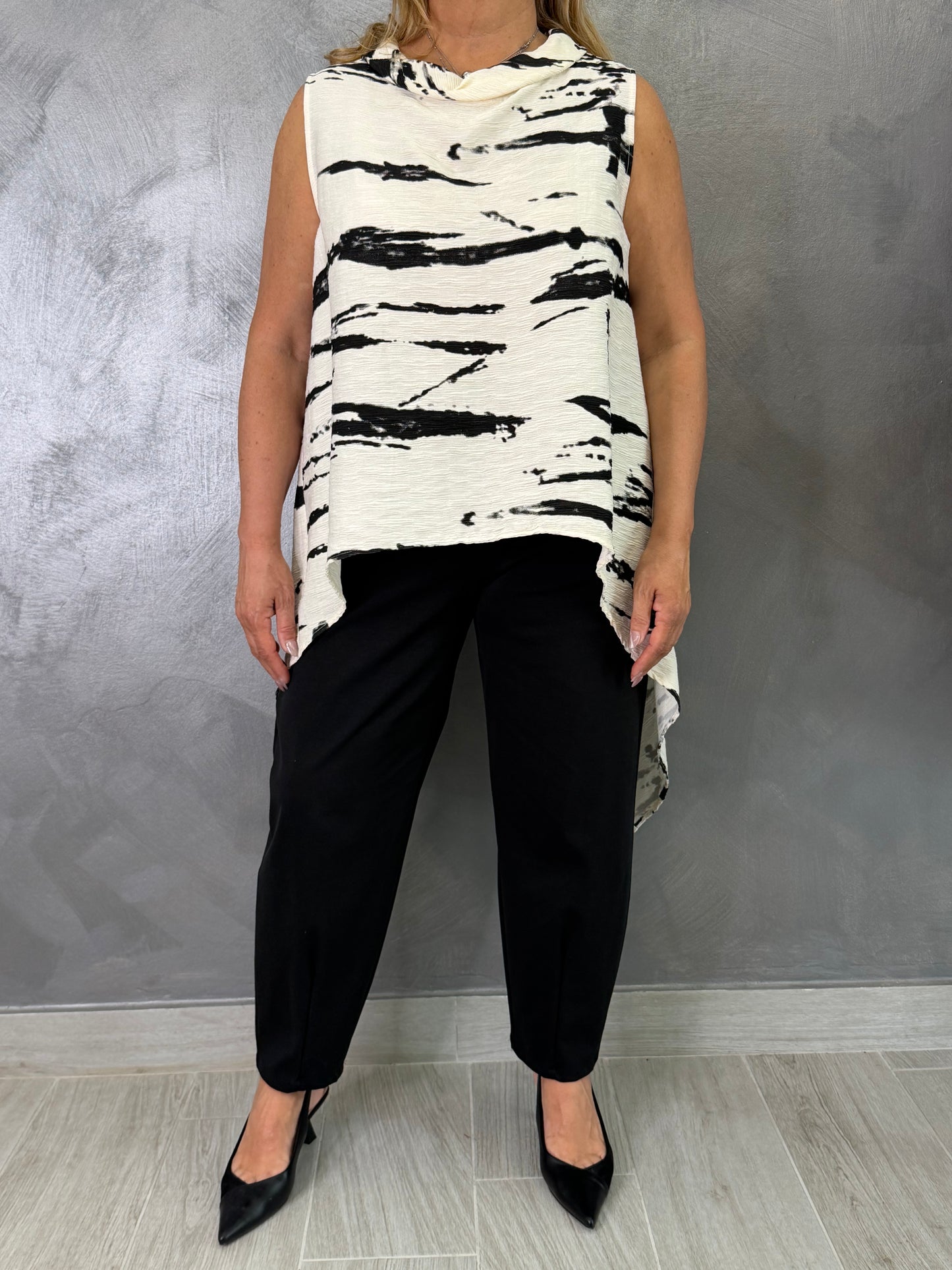 Top Wendy Onda Bianco/Nero