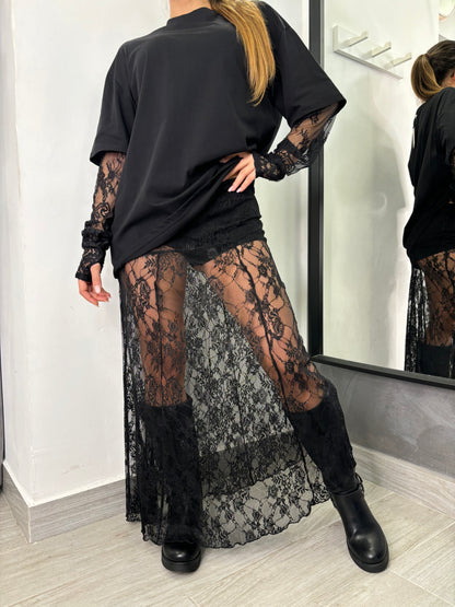 Gonna Pizzo Vicolo Nera