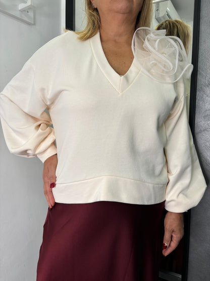 Felpa con fiore  Haveone