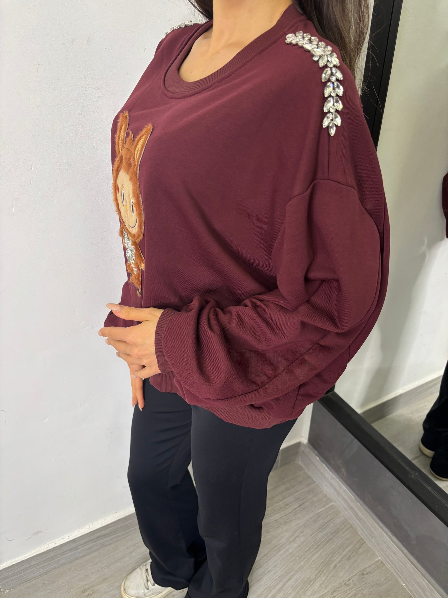 Felpa Labubu Bordeaux