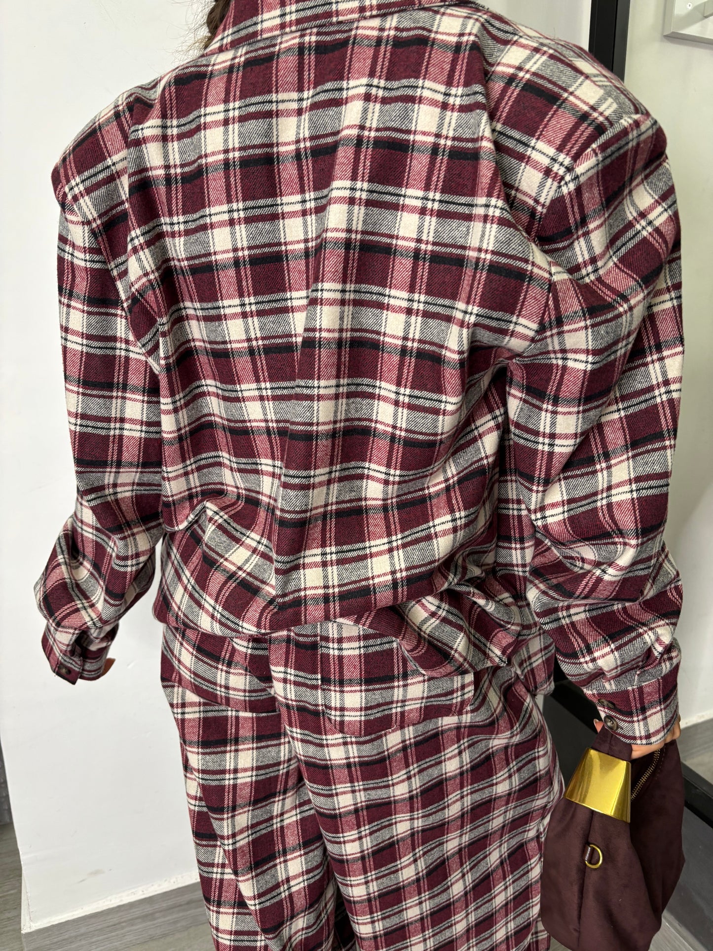 Camicia A Quadri Burgundi Lumina