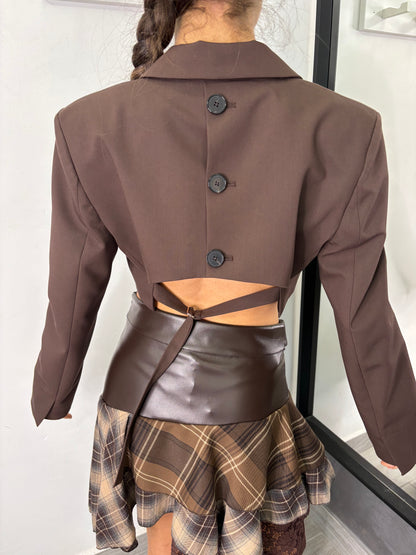 Giacca Crop Marrone Vicolo