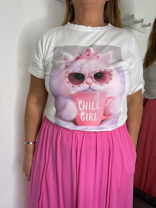 T-shirt Micio Chill Girl