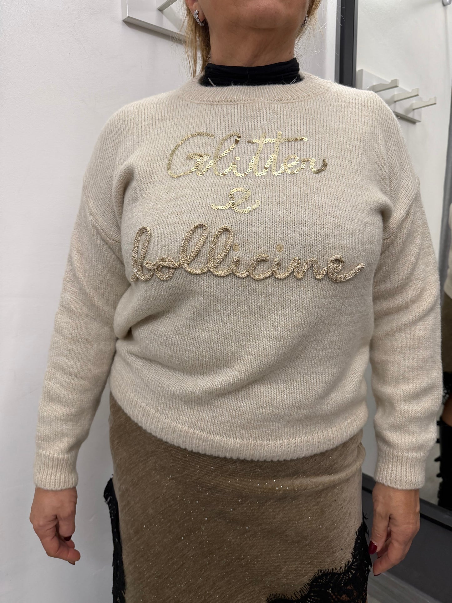 Maglioncino Glitter e Bollicine Burro