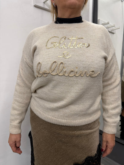 Maglioncino Glitter e Bollicine Burro
