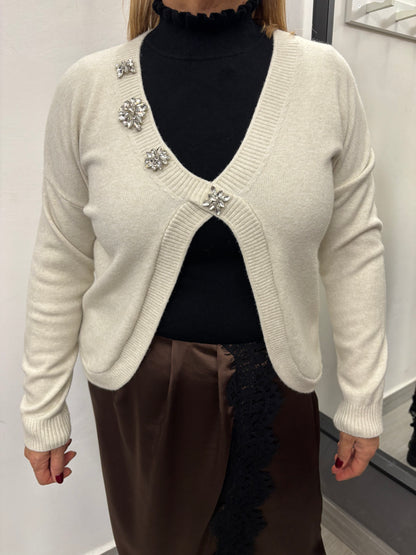 Maglioncino Scollo V Burro