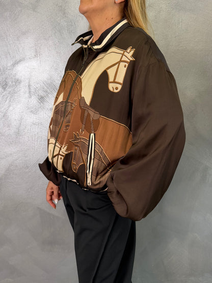 Bomber Marrone Fantasia Cavallo