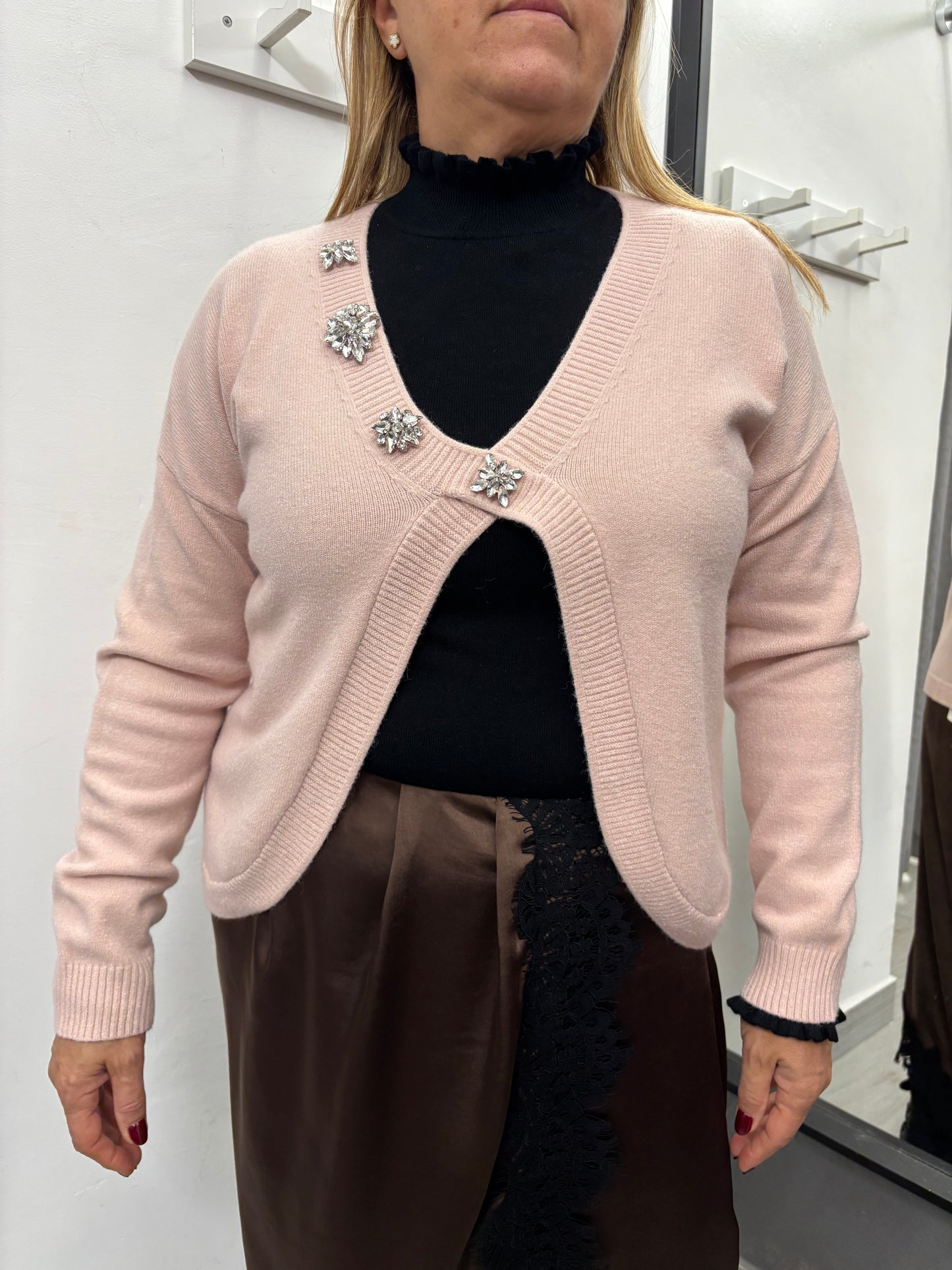 Maglioncino Scollo V Rosa