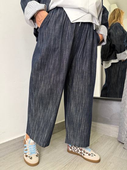Pantalone Denim Rigato