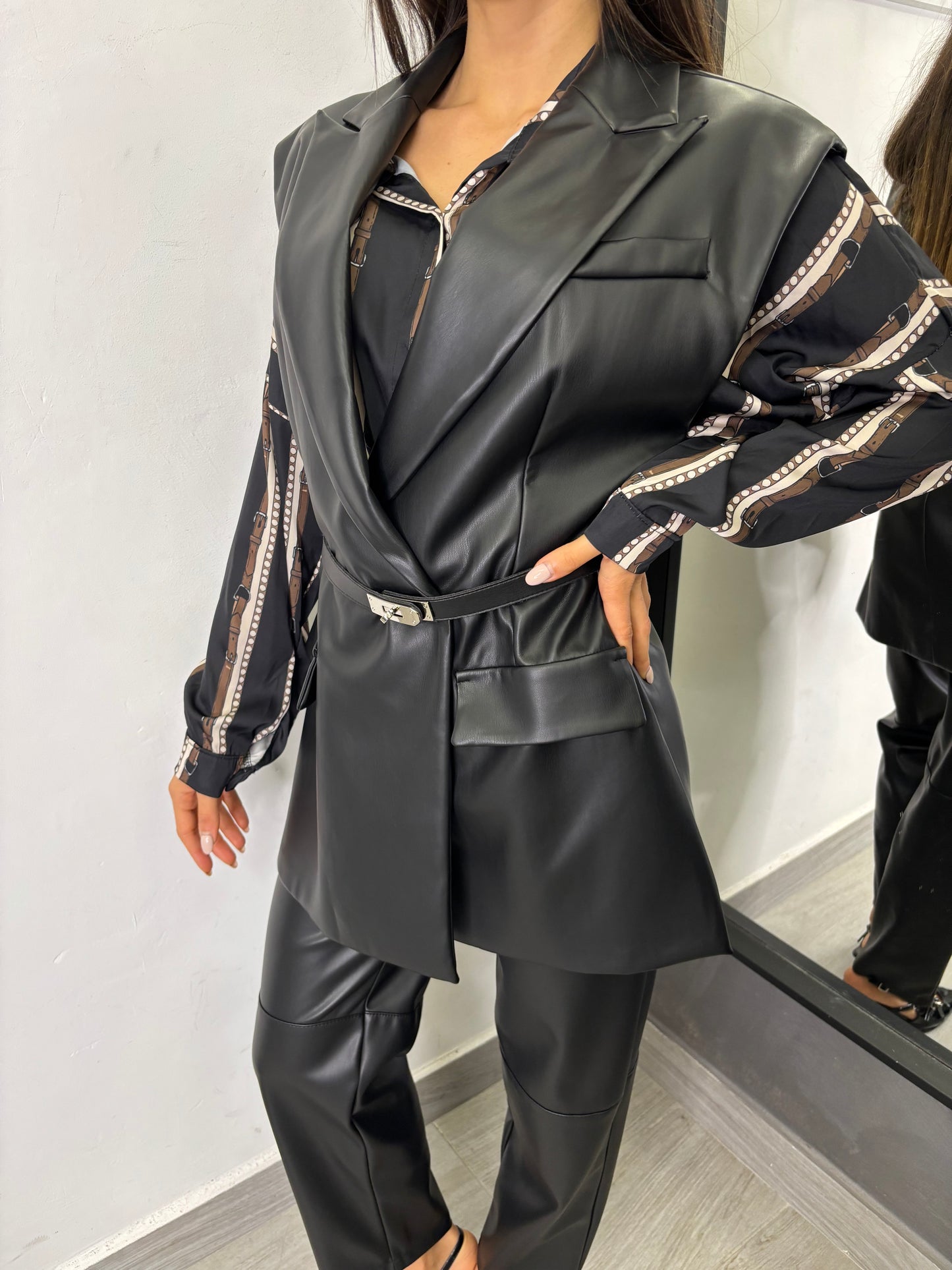 Gilet Ecopelle Nero Imperial