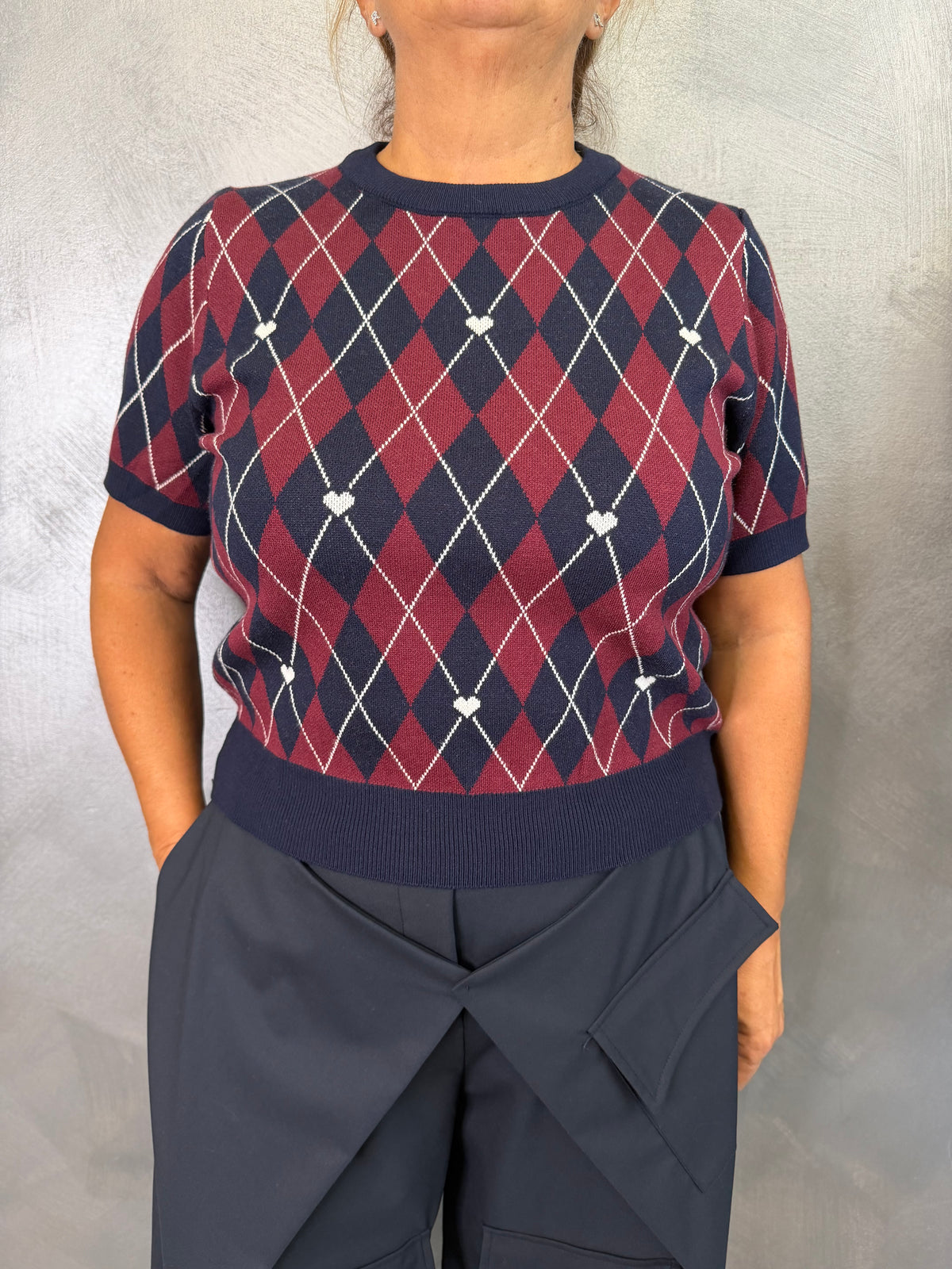 Maglia Rombi Blu e Bordeaux