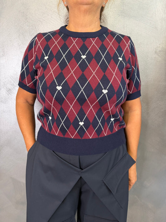 Maglia Rombi Blu e Bordeaux